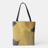 Goudblad, abstract zwart design tote bag (Achterkant)