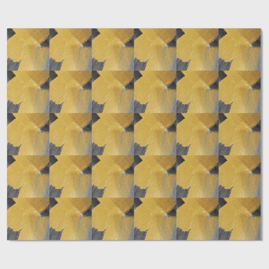 Goudblad, abstract zwart ontwerp cadeaupapier (Vlak)