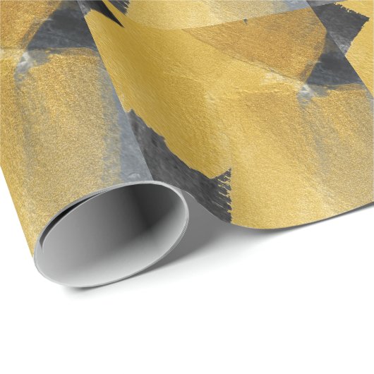 Goudblad, abstract zwart ontwerp cadeaupapier (Rol Hoek)