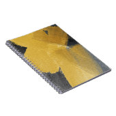 Goudblad, abstract zwart ontwerp notitieboek (Rechterzijde)