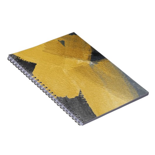 Goudblad, abstract zwart ontwerp notitieboek (Rechterzijde)