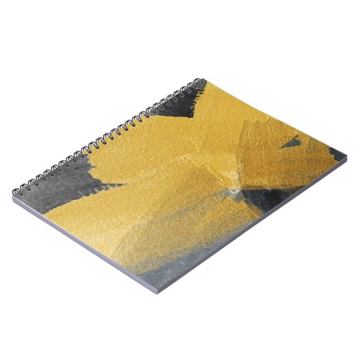 Goudblad, abstract zwart ontwerp notitieboek (Linkerzijde)