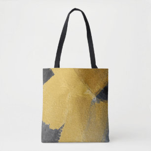 Goudblad, abstract zwart ontwerp tote bag