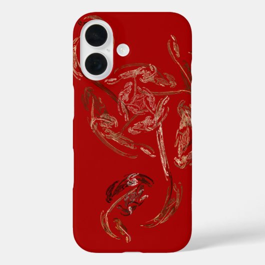 goudblad abstracte roos rood Case-Mate iPhone case (Achterkant)