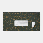 Goudblad Bosgroen Patroon Met Sfeer Bureaumat (Keyboard & Muis)