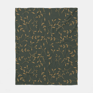 Goudblad Bosgroen Patroon Met Sfeer Fleece Deken