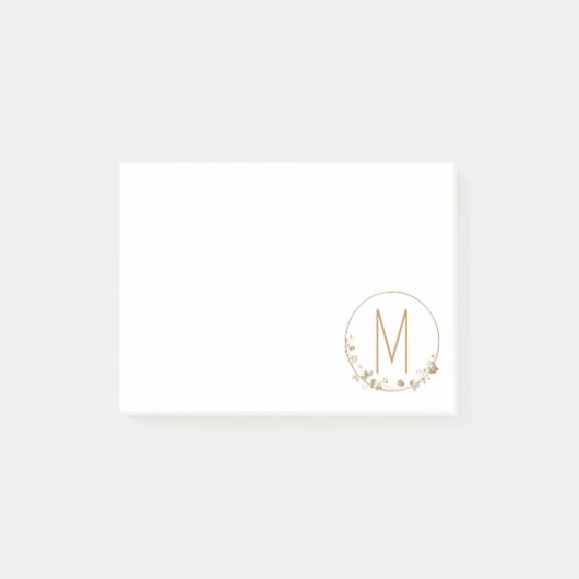 Goudblad Cirkel Minimalistisch Post-it® Notes (Voorkant)