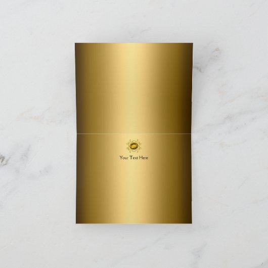 Goudblad & Edelsteen 50e jubileum dankkaart Bedankkaart (Binnen)