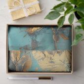 Goudblad en Turkoois Botanisch Tissuepapier (Geschenk)