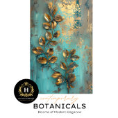 Goudblad en Turkoois Botanisch Tissuepapier