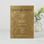 Goudblad Folie Moderne Volledige Foto Save the Dat Kaart (Staand voorkant)