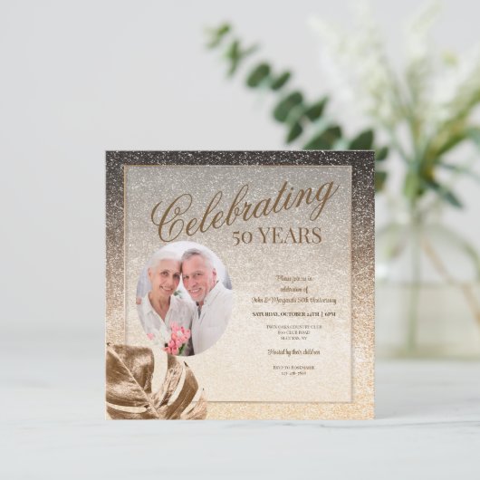 Goudblad Foto Kaart (Staand voorkant)