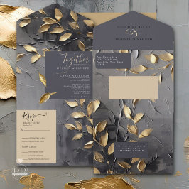 Goudblad Impasto Noir All In One Uitnodiging