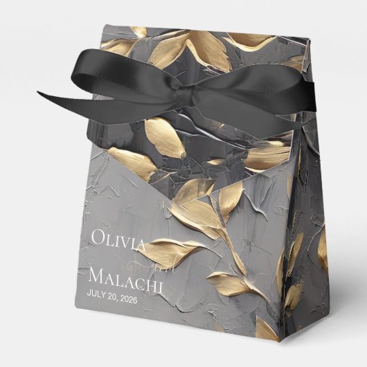 Goudblad Impasto Noir Bedankdoosjes (Voorkant Zijde)