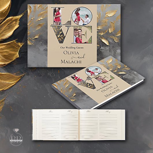 Goudblad Impasto Noir Gastenboek