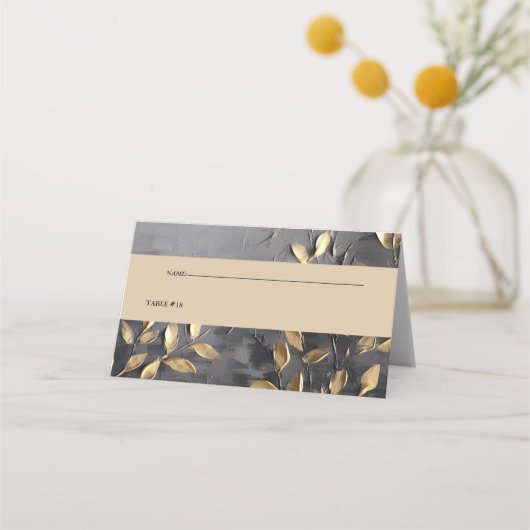 Goudblad Impasto Noir Plaatskaartje (Voorkant)