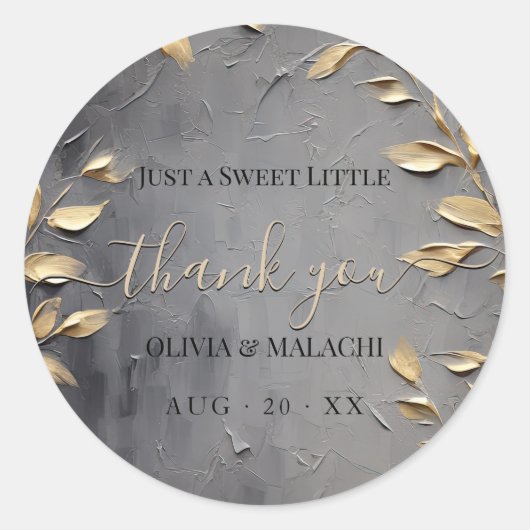 Goudblad Impasto Noir Ronde Sticker (Voorkant)