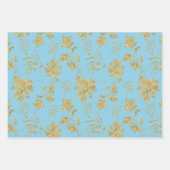 Goudblad Navy Wit  Groene Bruiloft Bridal Shower  Inpakpapier Vel (Voorkant 2)