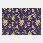 Goudblad Navy Wit  Groene Bruiloft Bridal Shower  Inpakpapier Vel (Voorkant)