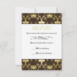 Goudblad Retro Formeel - RSVP Kaart