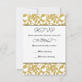 Goudblad Retro Formeel - RSVP Kaart