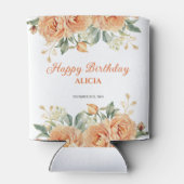 Goudblad Sinaasappel Pioen Rustieke Bloemen Verjaa Blikjeskoeler (Achterkant)