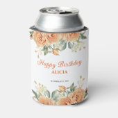 Goudblad Sinaasappel Pioen Rustieke Bloemen Verjaa Blikjeskoeler (Blikje Achterkant)