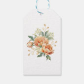 Goudblad Sinaasappel Pioen Rustieke Bloemen Verjaa Cadeaulabel (Achterkant)