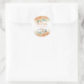 Goudblad Sinaasappel Pioen Rustieke Bloemen Verjaa Ronde Sticker (Tas)