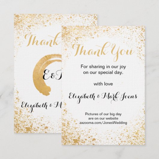 Goudblad Spry bedankkaart Kaart (Voorkant / Achterkant)