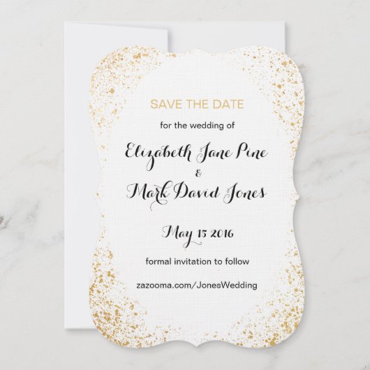 Goudblad Spry Save the Date kaart (Voorkant)