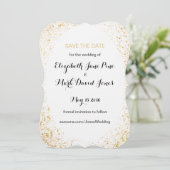 Goudblad Spry Save the Date kaart (Staand voorkant)
