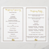 Goudbladboom modern gevouwen trouwprogramma (Achterkant)