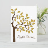 Goudbladboom, modern vrijgezellenfeest bruiloft kaart (Staand voorkant)