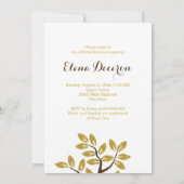 Goudbladboom, modern vrijgezellenfeest bruiloft kaart (Achterkant)