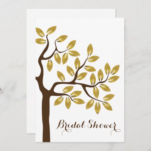 Goudbladboom, modern vrijgezellenfeest bruiloft kaart (Voorkant / Achterkant)