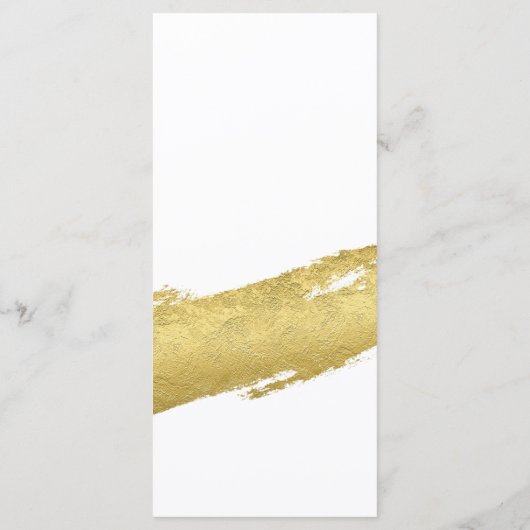 Goudbladborstelslag elegant modern huwelijk menu (Achterkant)