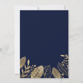 Goudbladeren herfst typografie marinesovenblauwe b kaart (Achterkant)