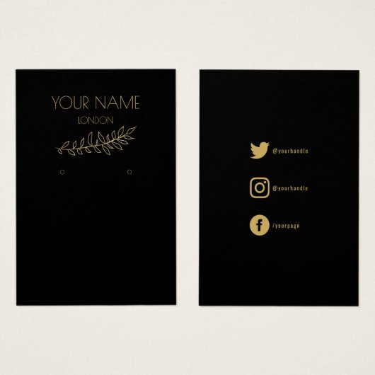 Goudbladeren, oordekblad visitekaartje (Voorkant /achterkant)