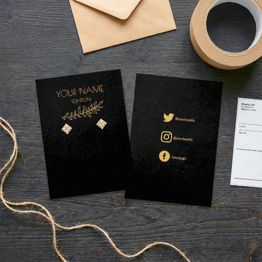 Goudbladeren, oordekblad visitekaartje