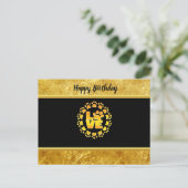 Goudbladgoudfolie en zwarte goudfolie met goudkleu briefkaart (Staand voorkant)