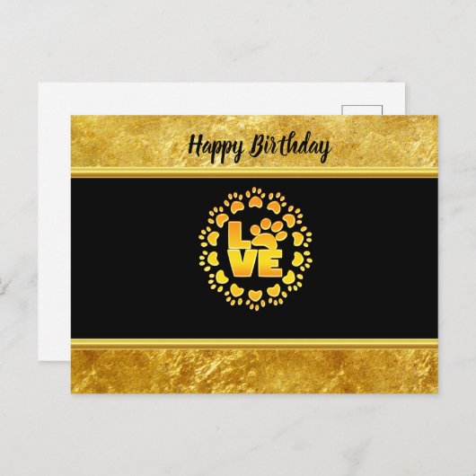 Goudbladgoudfolie en zwarte goudfolie met goudkleu briefkaart (Voorkant / Achterkant)