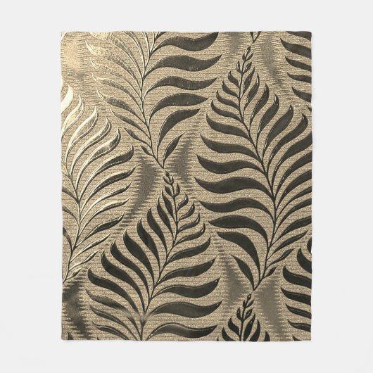 Goudbladig motief fleece deken (Voorkant)