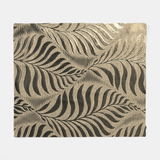 Goudbladig motief fleece deken (Voorkant (Horizontaal))