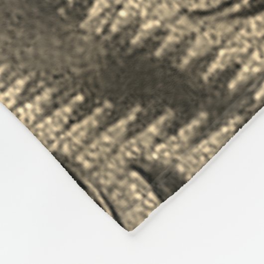 Goudbladig motief fleece deken (Hoek)