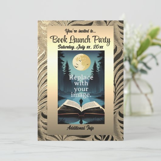 Goudbladig motief kaart (Staand voorkant)