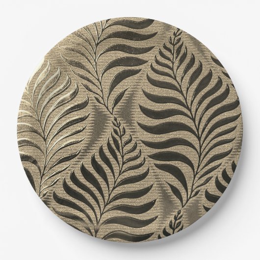 Goudbladig motief papieren bordje (Voorkant)