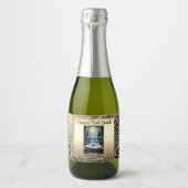 Goudbladig motief sparkling wijnetiket (Voorkant)