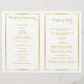Goudbladluis witte bruiloft gevouwen programma (Achterkant)