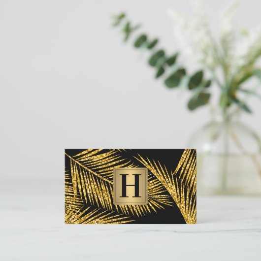 Goudbladpatroon Bloem Elementen Visitekaartje (Staand voorkant)